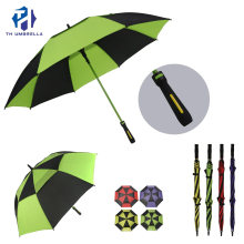 Auto Open Golf Umbrella with Double Layer/Fashion Straight Rain Umbrella/Compact & Reinforced Outdoor Umbrella